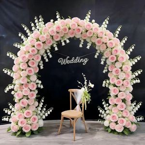Arche florale artificielle blanche pour mariage, décoration d'arche de fleurs, arrangement floral - Product Image 6