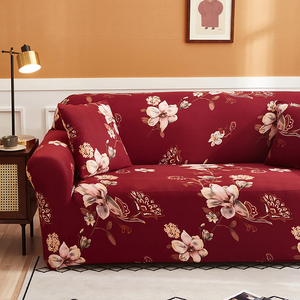 Per la casa di Nozze <span class=keywords><strong>Rosso</strong></span> Floreale Soggiorno Universale Spandex Protettiva Stretch 2-Seat Divano copre - Product Image 3