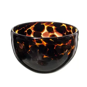 China Factory Wholesale Cheap High Quality Modern Popular Leopard Color Glass Bowl Set Salad Bowls Glass Bowls