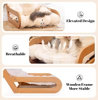 Lit pour chat de luxe classique en bois écologique de haute qualité 2025, personnalisé, moderne, lavable, doux, moelleux, apaisant, Halloween, Noël