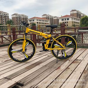 Vélo pliable à <span class=keywords><strong>prix</strong></span> d'usine, vélo de montagne à double suspension 24/26 pouces, vélo pliable en acier à haute teneur en carbone, roue intégrée - Product Image 4