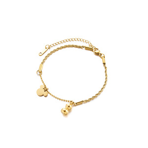 Cross Order Popular Gold Jewelry for Women Wholesale Trendy Cute Personalized <strong>Mickey</strong> Mouse Charm <strong>Bracelet</strong> Unique Gourd <strong>Bracelet</strong> - Product Image 6