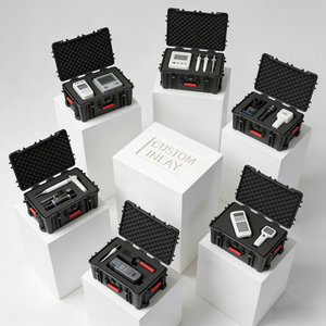 حقيبة أدوات ومعدات صلبة من البلاستيك ABS مع بطانة داخلية من الفوم EVA، مقاومة للماء IP67، كبيرة الحجم، مخصصة حسب الطلب، مع عجلات وعربة - Product Image 6