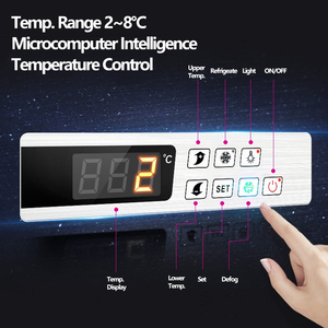 Mini-réfrigérateur de bar à porte vitrée simple, blanc/<span class=keywords><strong>noir</strong></span>, avec étagères réglables, commande numérique, <span class=keywords><strong>grande</strong></span> <span class=keywords><strong>capacité</strong></span>, pour usage commercial et domestique - Product Image 5