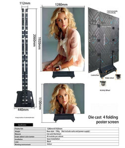 Tri-fold LED Video <strong>Poster</strong> P1.86 1280 *1920mm, 3-in-1 Seamless Multi-screen Linkage Display for Mall &amp; Airport - Product Image 4