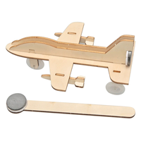 Petit avion magnétique en bois, modèle de dessin animé, matériel d'expérimentation scientifique pour étudiants, découpe laser écologique, assemblage facile