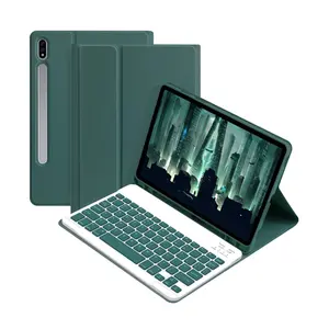 لسامسونج جلاكسي Tab S9 S8 S7 غطاء لوحي مغناطيسي مع فتحة قلم S غطاء لوحة مفاتيح لاسلكية X710 X716 X718 X700 X706 T870 T875