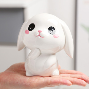 Hucha de cerámica Ruijie Rabbit Money Box para niños, regalo, almacenamiento portátil de monedas con diseño de apertura y cierre. - Product Image 2