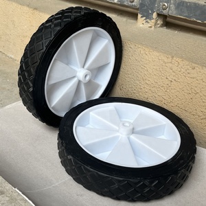 Ruedas de 8 pulgadas para cortacésped, ruedas pequeñas de plástico de 8'' <span class=keywords><strong>con</strong></span> neumáticos para cultivadores de jardín y carros de lavado a presión - Product Image 3