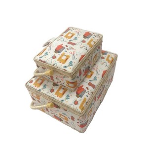 D & D cesta de costura multifuncional caja de almacenamiento de madera de plástico con tela de <span class=keywords><strong>tapiz</strong></span> contenedor al por mayor <span class=keywords><strong>para</strong></span> costura de almacenamiento de casa - Product Image 3