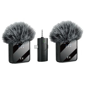 Microphone Lavalier Sans Fil 2.4G F11-2 F15 avec Réduction de Bruit et Connecteur 3.5mm Mains Libres pour Téléphone Portable et Interviews de Rue - Product Image 1