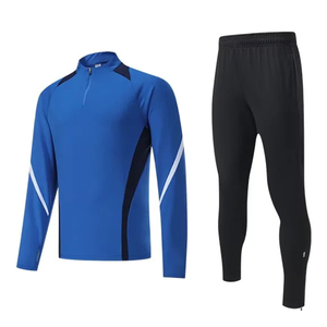 Tuta da Allenamento Nera e Rossa con Zip 1/4 per <span class=keywords><strong>Calcio</strong></span> e Sport, Completo da Allenamento per Uomini Adulti - Product Image 5