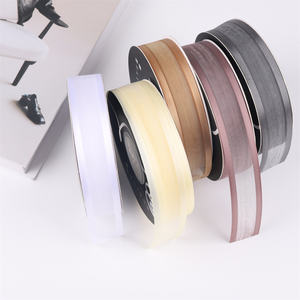 Pita pembungkus pinggiran jala tengah warna polos 2.5CM pita sifon pembungkus Hadiah pita pembungkus bunga bahan kemasan pita pembungkus buket bunga - Product Image 6