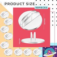 Numéros de table, étiquettes de prix, menus, étiquettes, porte-cartes en plastique translucide, bases miniatures, clips en carton transparent, supports pour cartes de jeu