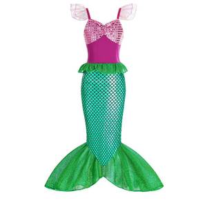 Nueva Moda 2026, Venta al por Mayor, Ropa Infantil de una Pieza, Monos de Lentejuelas para Niñas, Disfraces de Sirena Ariel para Niños - Product Image 3