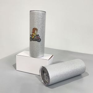 Gobelet isotherme double paroi 20 oz, fin et droit, argenté pailleté, pour sublimation, transfert thermique, impression et artisanat - Product Image 4