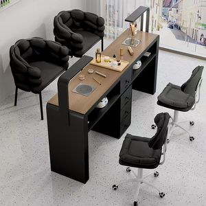 โต๊ะทำเล็บสไตล์โมเดิร์นมินิมอล  ฐาน MDF ท็อปพลาสติก สำหรับร้านเสริมสวย - Product Image 6