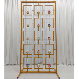 Factory Hot Selling <b>Gold</b> Metal Square Porous Classic Style Candle Holder for Wedding <b>Party</b> Events Atmosphere <b>Decoration</b> - Product Image 1