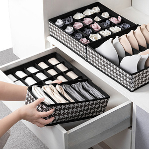 <span class=keywords><strong>3</strong></span> Trong <span class=keywords><strong>1</strong></span> Đồ Lót Phân Loại Vải Lưu Trữ Hộp Tủ Quần Áo Ngăn Kéo Quần Áo Tổ Chức Houndstooth Mô Hình Có Thể Gập Lại Có Thể Giặt Vớ Hộp - Product Image 3