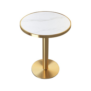 Tables de salle à manger et de café en marbre, en acier inoxydable doré, de haute qualité, pour bars et clubs - Vente en gros usine - Product Image 2