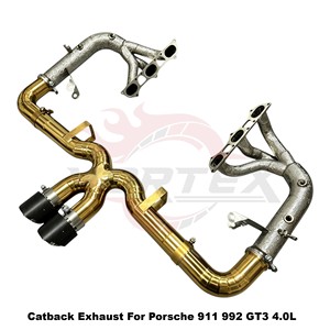 Vortex Track-Spec Titanium Cat-Delete Full System With Vacuum Valve For Porsche 911 992 GT3 4.0L Racing - Product Image 3