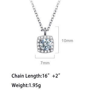 Collier Moissanite Collier en argent sterling 925 Livraison rapide S925 Collier Moissanite Carré VVS Collier Moissanite - Product Image 4