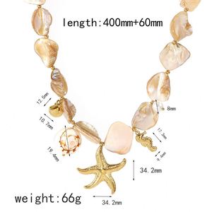 18K Gold Waterproof Stainless Steel Trendy Women's Ocean Series Pendant Necklace with Heart Cut Beach Sea <b>Shell</b> <b>Bracelet</b> - Product Image 4