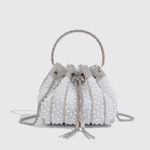 <span class=keywords><strong>Borsa</strong></span> a tracolla da donna alla moda con catena, <span class=keywords><strong>borsa</strong></span> da sera con <span class=keywords><strong>perle</strong></span>, <span class=keywords><strong>borsa</strong></span> a secchiello con strass e nappe - Product Image 2