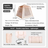Tente gonflable à colonnes d'air en tissu Oxford 300D imperméable, double couche, écologique, pour les voyages en plein air et le camping, utilisable en toutes saisons