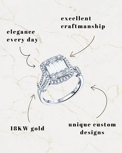 แหวนกลมคลาสสิก9K/14K/18K ทองคำขาว CVD หินหลายก้อนครบรอบแต่งงานวงแหวนเพชรสำหรับผู้หญิง - Product Image 6