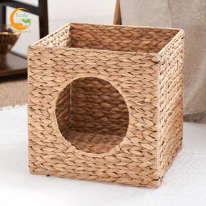 Eco-Friendly Modern Rectangle Natural Water Hyacinth Handwoven Waterproof Pet <b>Bed</b> Cage Breathable Fiber <b>Box</b> Vietnam Wholesale - Product Image 2