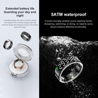 2026 Smart Rings mit KI-OLED-Display, App-Steuerung, Android/iOS, IP68 Wasserdicht, Fitness-Tracker, Herzfrequenz- und Schlafüberwachung, Edelstahl