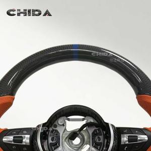 Volante Deportivo de Cuero Personalizado con Fibra de Carbono, Diseño Deportivo, Compatible con F10 F15 F31 F40 X3 E83 X5 <span class=keywords><strong>450i</strong></span> Todos los Modelos - Product Image 2