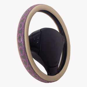 Housse de volant de luxe en cristal circulaire, entièrement ornée de strass, ajustement universel, accessoires intérieurs de voiture - Product Image 1