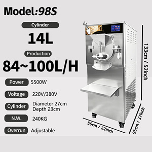 72L/H Adjustable Overrun Hard Ice Cream Maker Commercial Batch <b>Freezer</b> Gelato Making Machine With 3Hp Tecumseh Compressor - Product Image 2