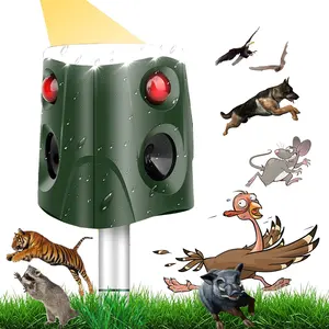 Saijzek. AMZ Meilleure vente Répulsif solaire à ultrasons pour animaux sauvages répulsif pour animaux de jardin d'extérieur à haute efficacité Répulsif pour chiens chats et oiseaux