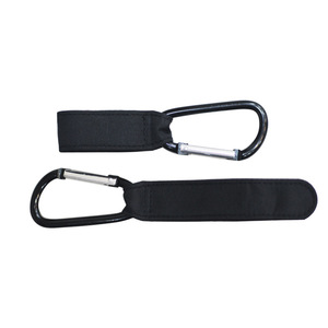 Stroller <b>Hooks</b> With Carabiner <b>Clips</b> Black Aluminum Alloy Double <b>Hook</b> For Baby Stroller Storage And Hanging Accessories - Product Image 4