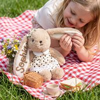 Peluche Lapin Personnalisée Brodé avec Nom, Jouet Confortable, Cadeau Enfant, Coton PP Polyester, 10cm, Faible MOQ, Unisexe, Transfrontalier