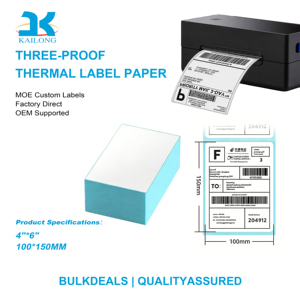 Etiquetas de Envío Térmicas Autoadhesivas 4x6, Impermeables, <span class=keywords><strong>para</strong></span> Logística Internacional, Envío de Paquetes y Seguimiento de Albaranes - Product Image 1