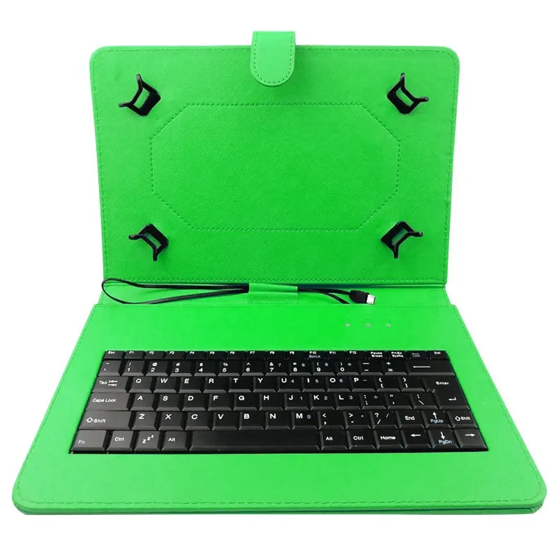 USB Trend ing tragbare kabel gebundene Mini-Tastatur Ledertasche Schalter Tastatur für 10-Zoll-Tablet-PC mit Ständer