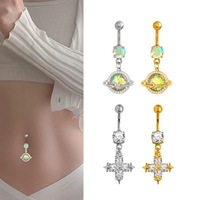 Modische G23 Titan Bauchnabelringe Piercing-Schmuck Kubischer Zirkonia Diamant Schwebende Nabelringe Piercing-Schmuck