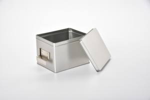 Square Compact Silver <b>Storage</b> <b>Small</b> Silver Gift Tin <b>Box</b> With Card Holder Re 180X146X125 - Product Image 6