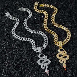 Nuevo Collar con Colgante de Serpiente de Aleación Brillante con Diseño de Personalización Simple, Collar Hiphop para Hombre, Joyería al por Mayor - Product Image 1