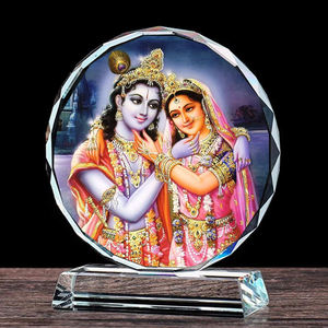 Articles d'artisanat de <span class=keywords><strong>mariage</strong></span> en verre religieux rond cadeau en cristal musulman islamique avec <span class=keywords><strong>Message</strong></span> Photo imprimé - Product Image 1