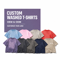 T-shirt en coton personnalisé à manches courtes, imprimé, délavé, respirant, doux, couleur unie, confortable, coupe oversize, style streetwear, marque privée