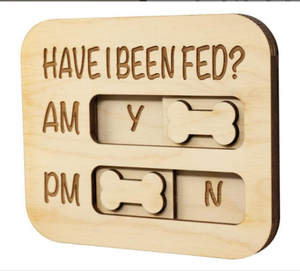 Rastreador de alimentación de perros JUNJI <span class=keywords><strong>AM</strong></span> <span class=keywords><strong>PM</strong></span> Recordatorio Deslizador Artesanía de madera para cajas de madera y letreros de pared para programar alimentaciones - Product Image 1