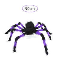Araignée géante en peluche de 90 cm pour Halloween, accessoires de scène d'horreur, araignée colorée pour fête d'Halloween, impression typographique moderne