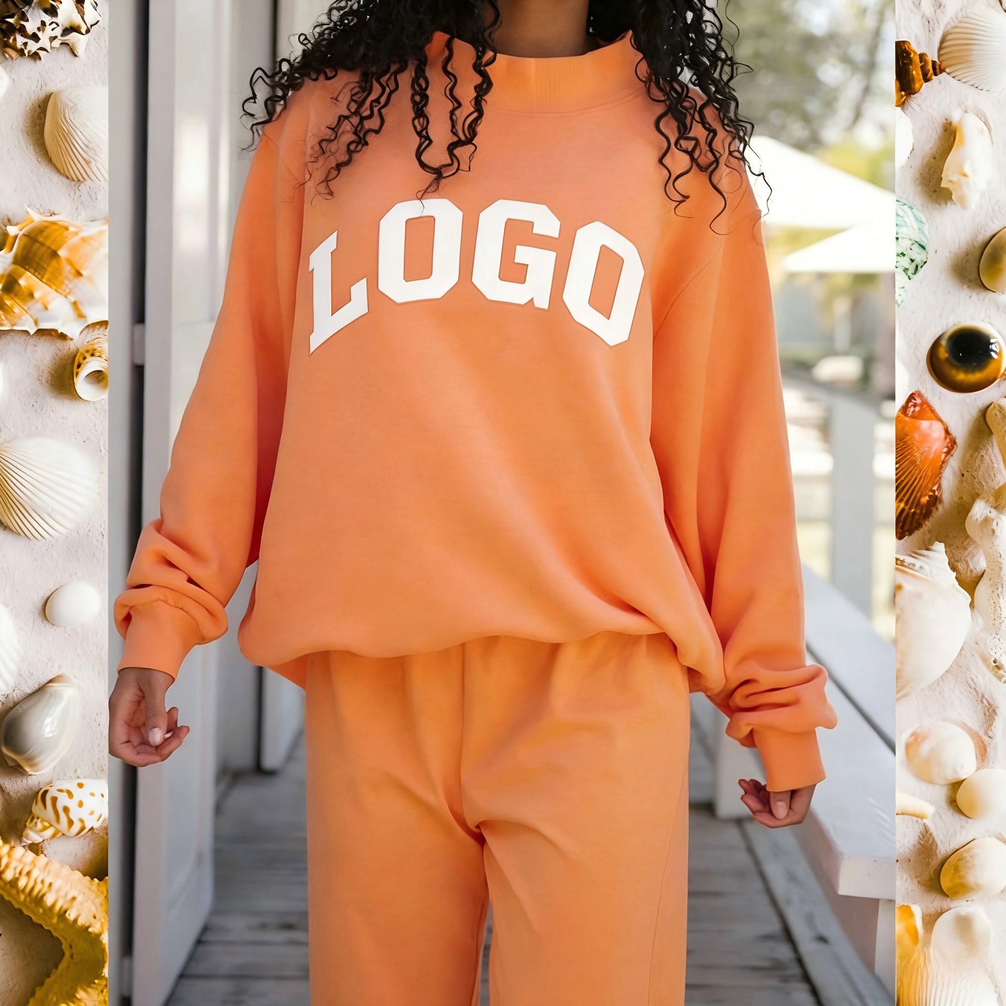 Orange with white text