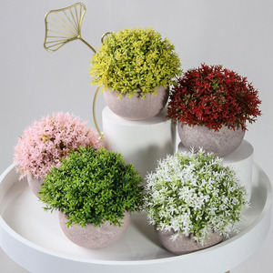 Vente flash : Plantes artificielles en <span class=keywords><strong>pot</strong></span>, fausses mini-plantes, fleurs colorées, arbustes topiaires <span class=keywords><strong>dans</strong></span> <span class=keywords><strong>un</strong></span> <span class=keywords><strong>pot</strong></span> gris pour la salle de bain, la maison, la décoration intérieure - Product Image 6