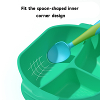 Ensemble de nourriture pour bébé à 3 séparations Vaisselle de sevrage pour tout-petits Produits d'alimentation avec couvercle en paille Bols à succion en silicone sans BPA pour bébé
